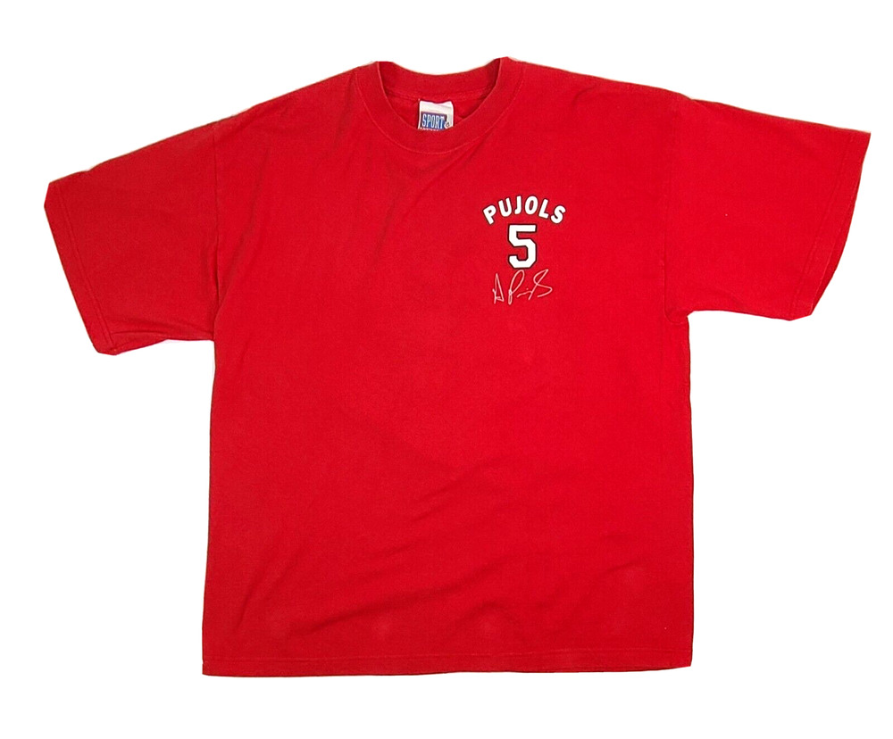 SPORT ATTACK St. Louis Cardinals Albert Pujols #5 Short Sleeve Red Shirt XL 2002